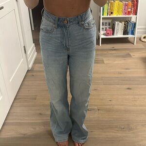 High waisted wide leg jeans